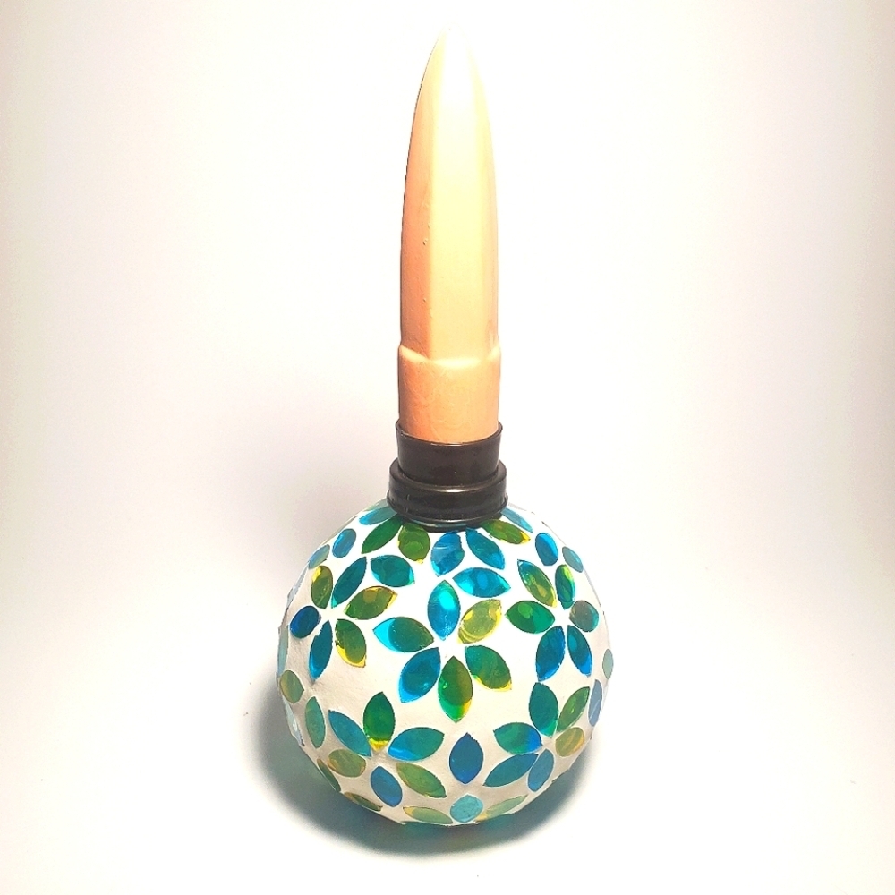 EVERGREEN Mosaic Glass Watering Globe w Terracotta Spike Patio Garden Multicolor - Picture 4 of 7